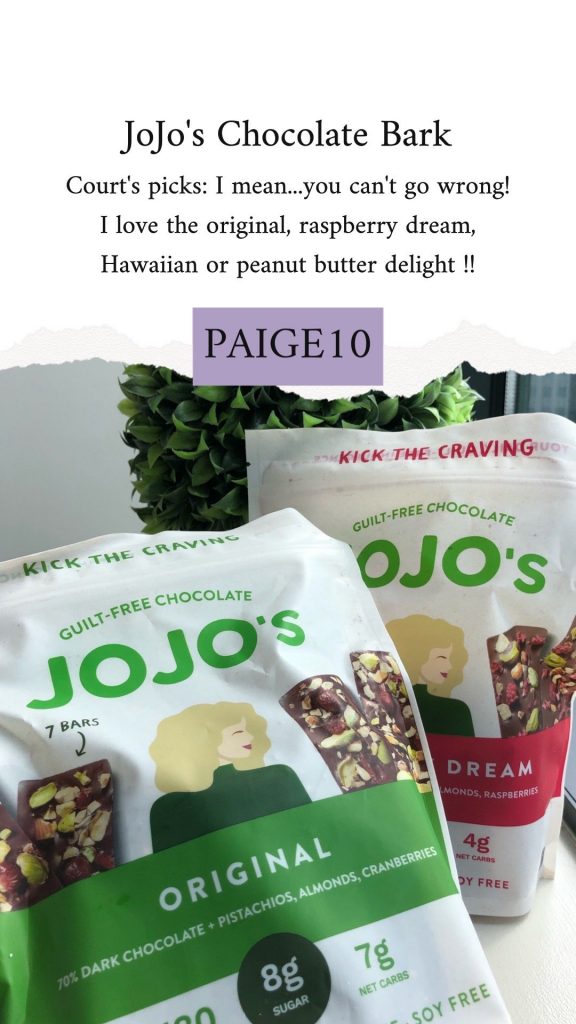 Jojo's chocolate bars with promo code