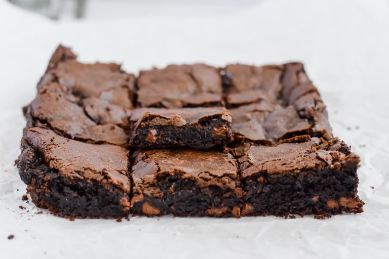 Plain brownies cut into equal squares