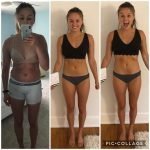two images side by side of girl who lost weight