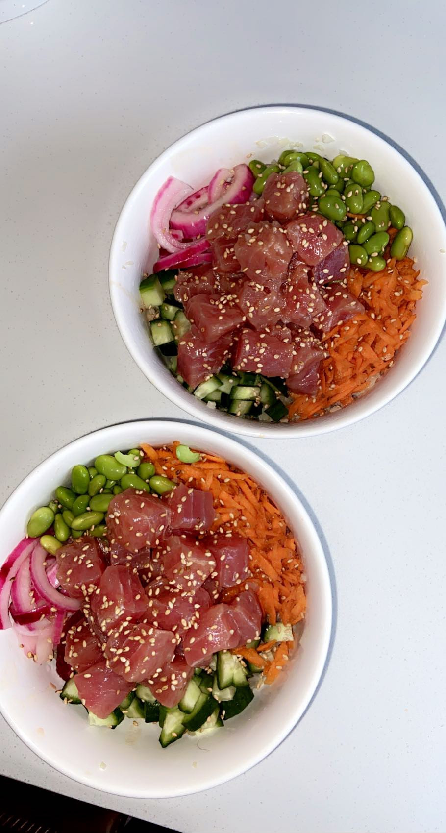 two Homemade Poke Bowls from user