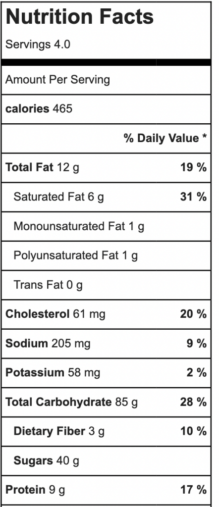 s'mores brownie nutrition facts