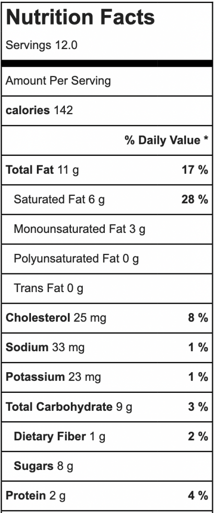gluten free fruit pizza nutrition facts
