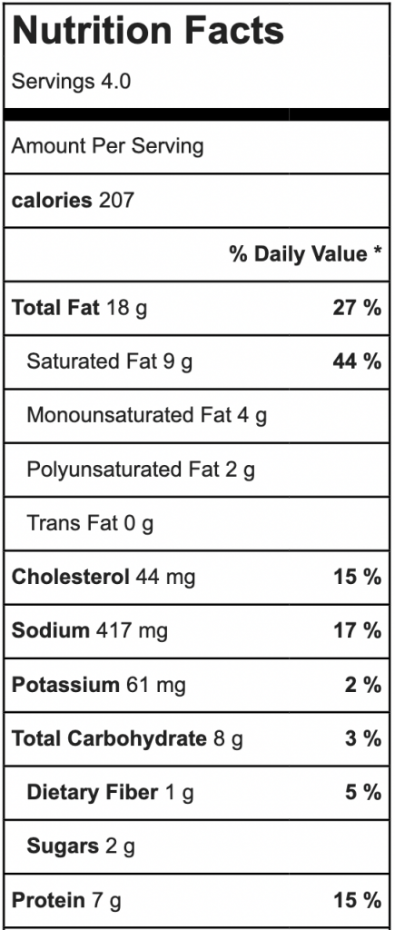 cheesy jalapeno poppers nutrition facts