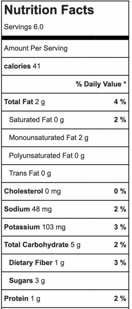 pico de gallo nutrition facts