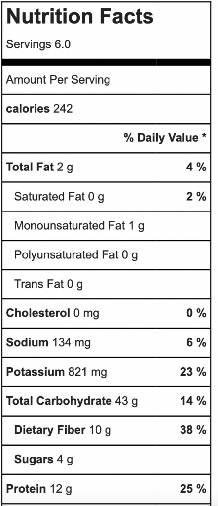 southwest couscous salad nutrition facts