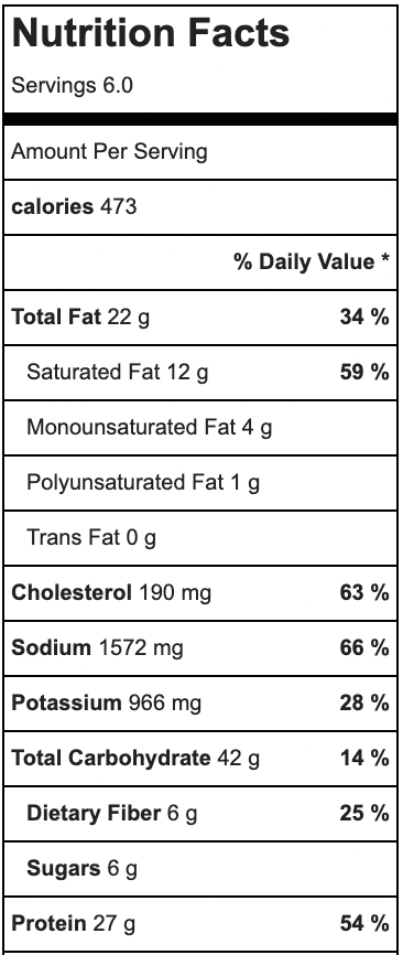 Healthy Chicken Tortellini Soup nutrition facts