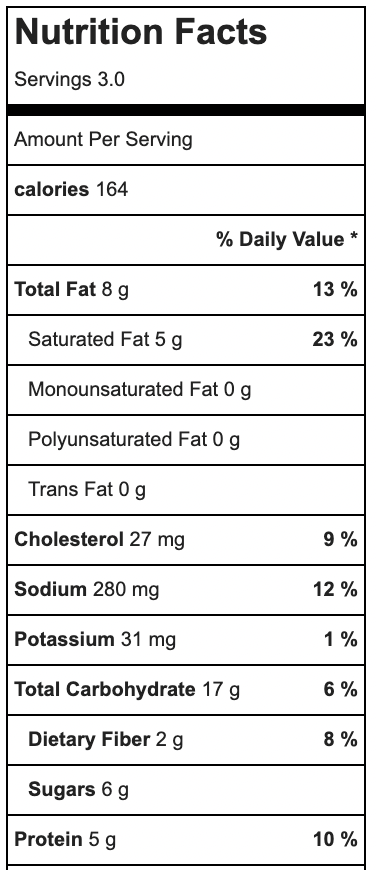 Strawberry Basil Crispbreads nutrition facts
