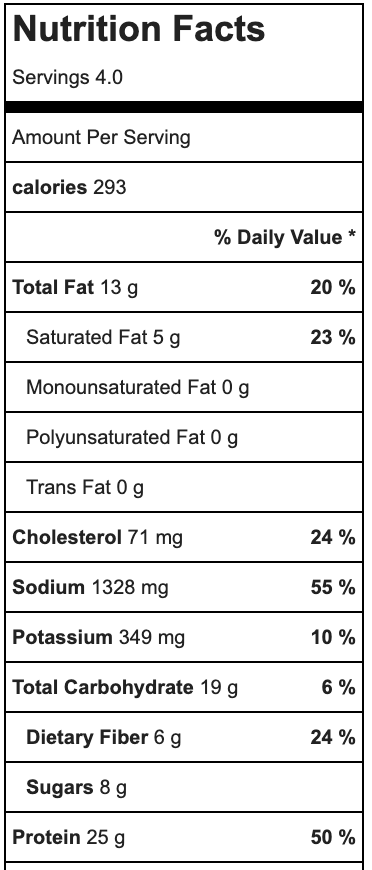 onion burger nutrition facts