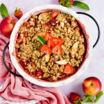 Strawberry Apple Crisp with Oatmeal Streusel Topping