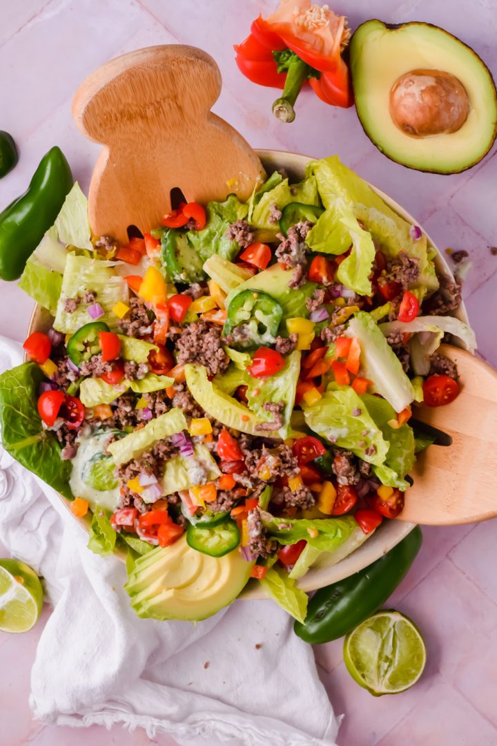 Ranch Taco Salad with Creamy Jalapeño Dressing
