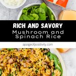 mushroom rice pilaf pinterest pin.