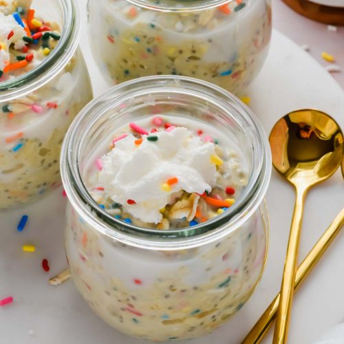 Birthday Cake Overnight Oats - A Paige of Positivity