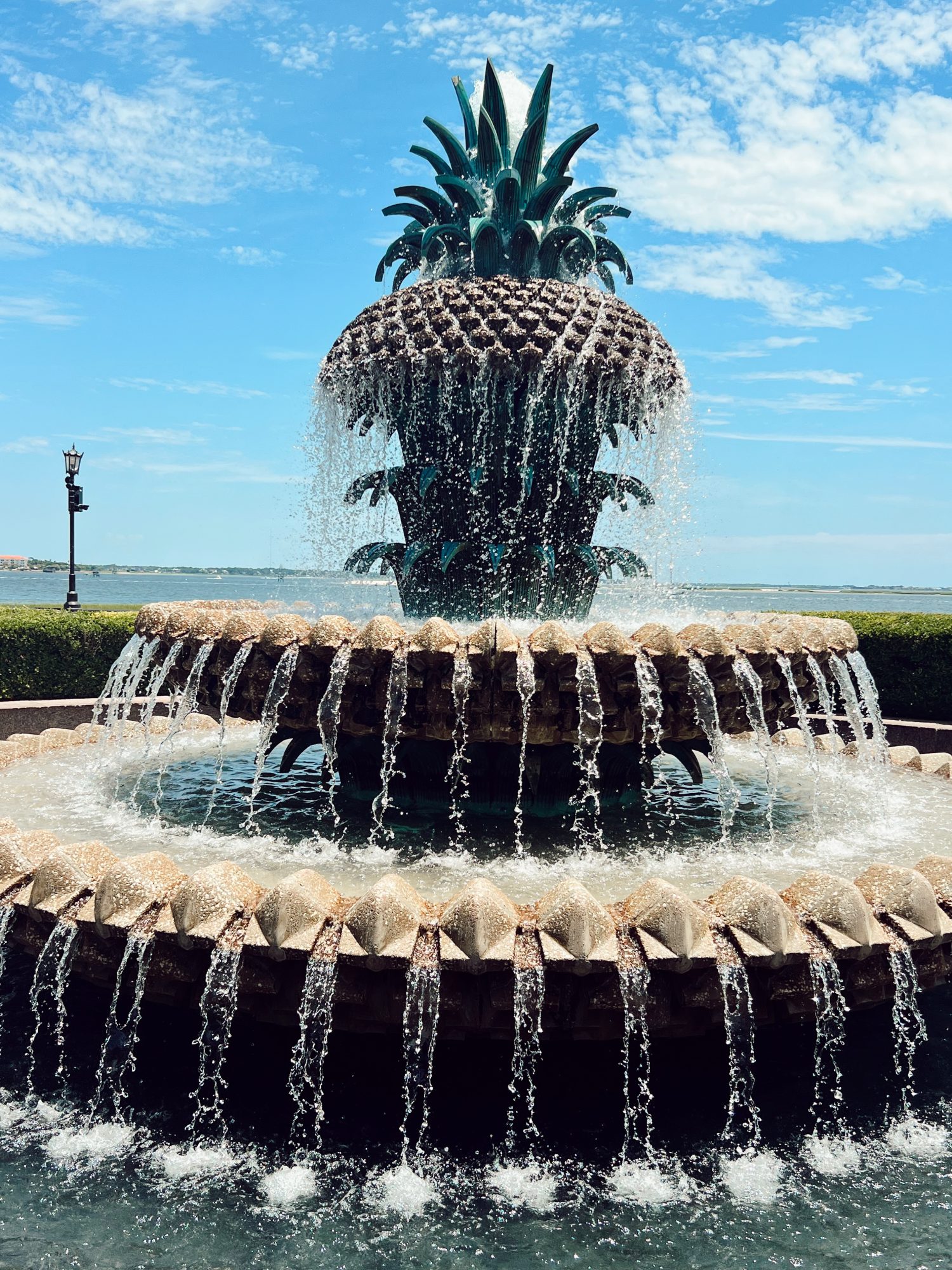 Pineapple water fountain in Waterfront Park.