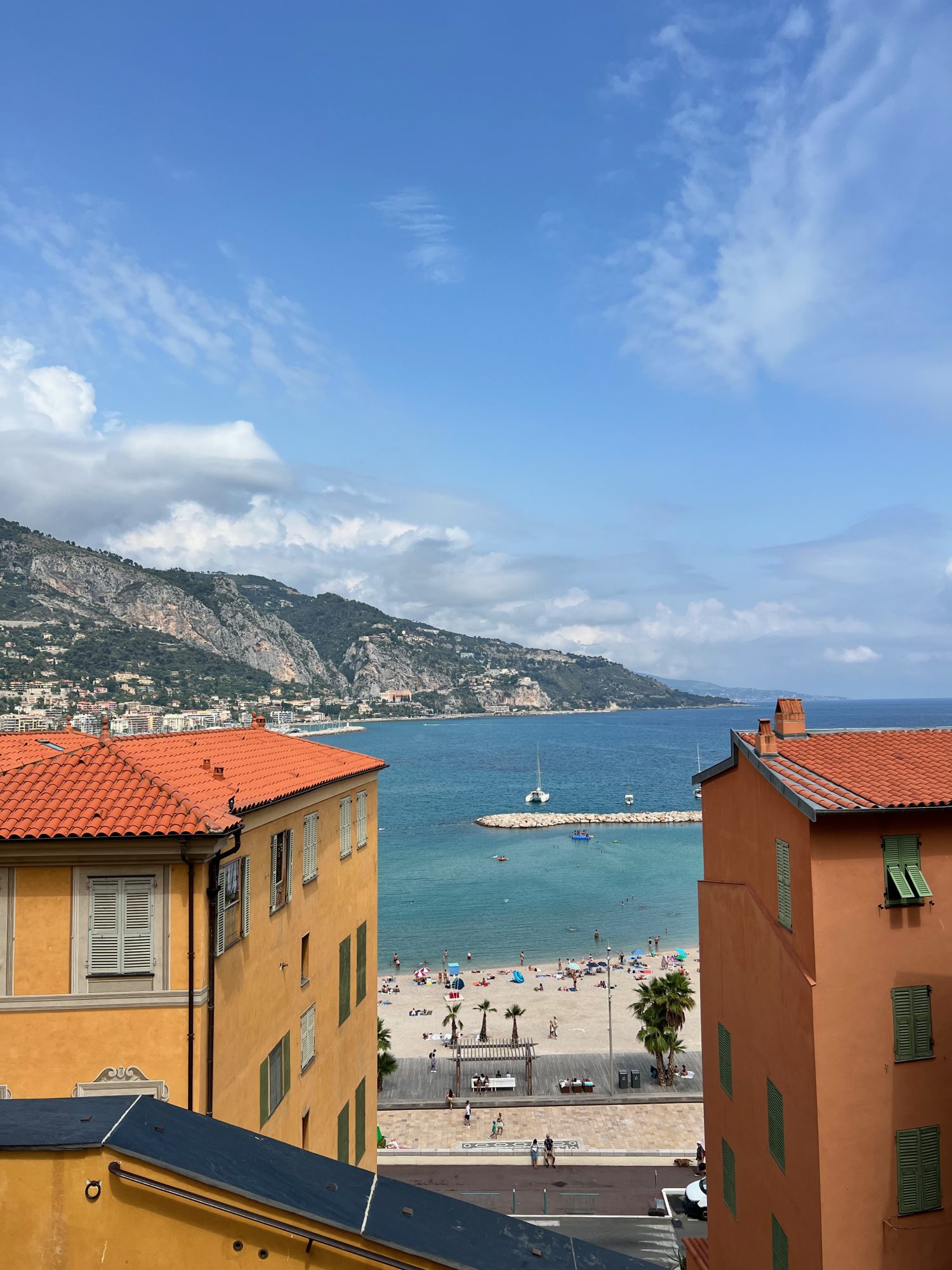 ocean view from the top of Menton, France.