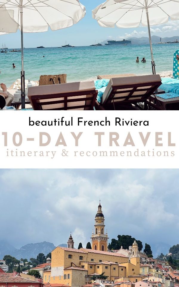 pinterest pin with two scenic pictures of Southern France.
