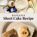 banana sheet cake pinterest pin.