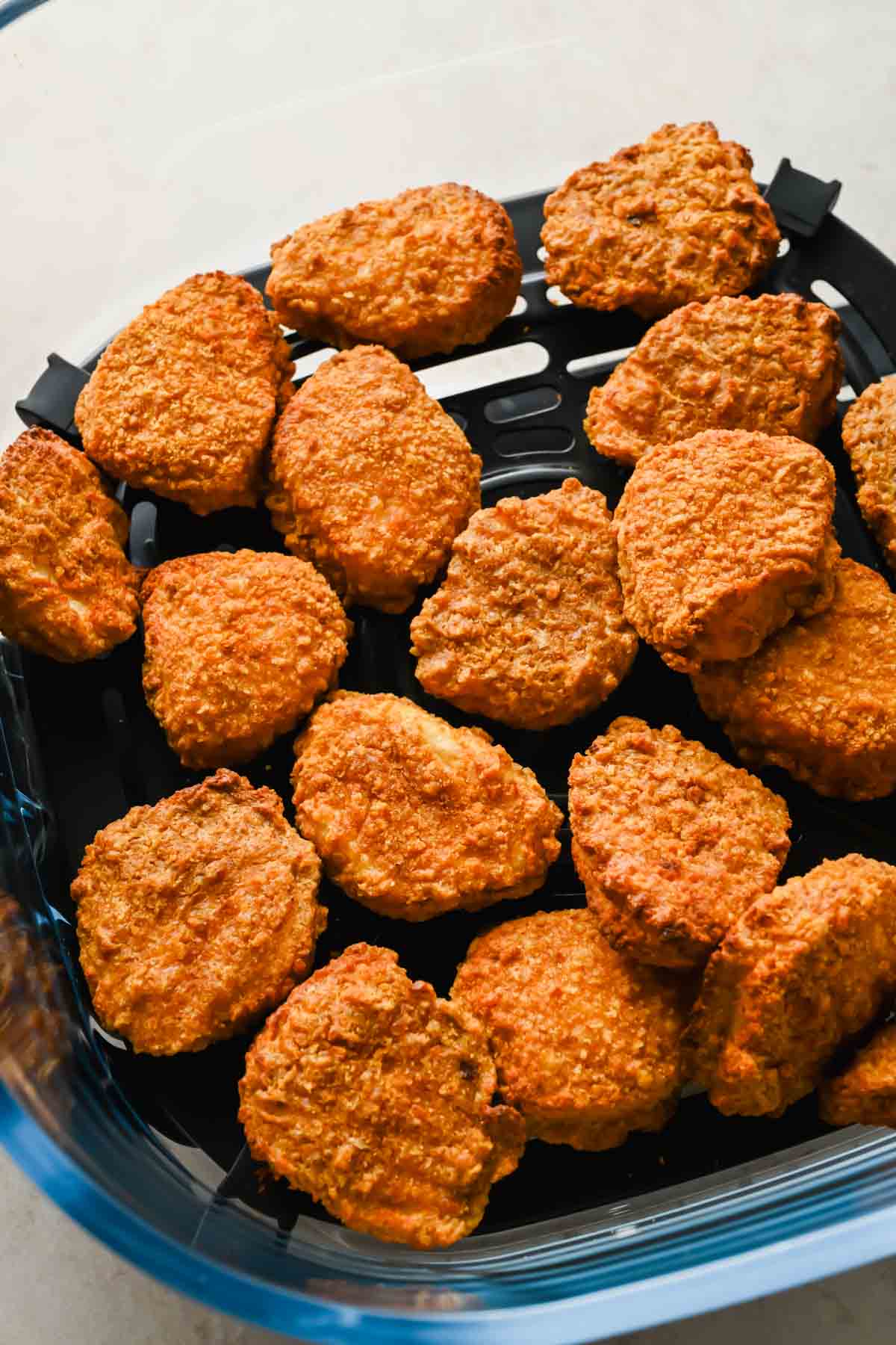 chicken nuggets cooked in air fryer.
