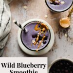 Wild Blueberry Smoothie pinterest pin.
